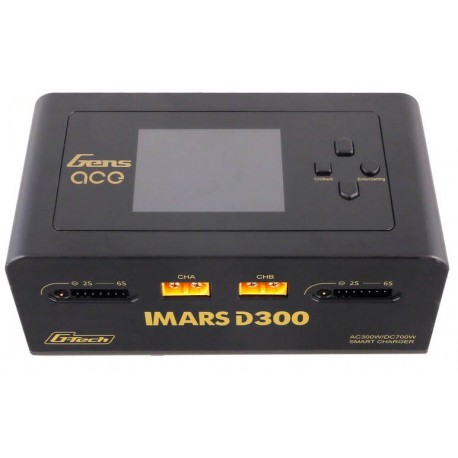 Gens Ace iMars D300 G-Tech Channel AC/DC 300W/700W RC Battery Charger-EU Black